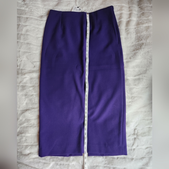 Zara midi skirt back slit purple sz L NWT - Picture 10 of 13